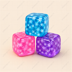 Сквиш cube squeeze - снежинки в цвете 10388